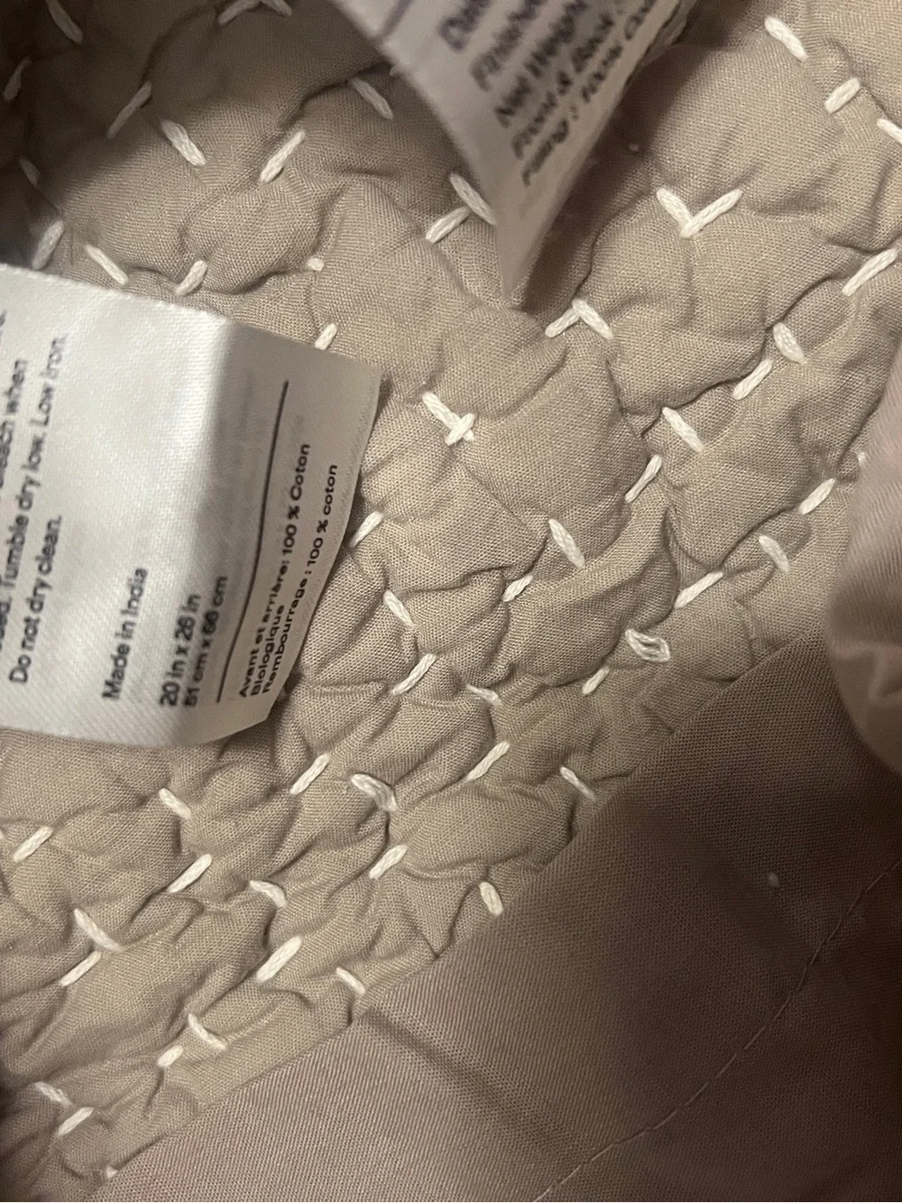 Quince Organic Cotton Hand Stitched Quilted Sham Set- New
